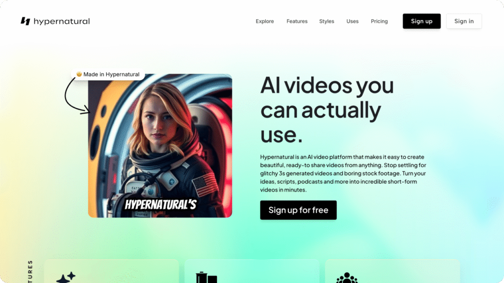 hypernatural ai video generator